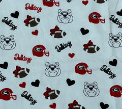 Girl's Red and Black print "BULLDOG" t-shirt dress (3m,12m,2t,3t,4t,5t,6t,7t,8t,10t)