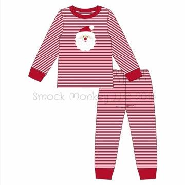 Unisex applique "SANTA" red striped knit pajama set (3m,12m,2t)