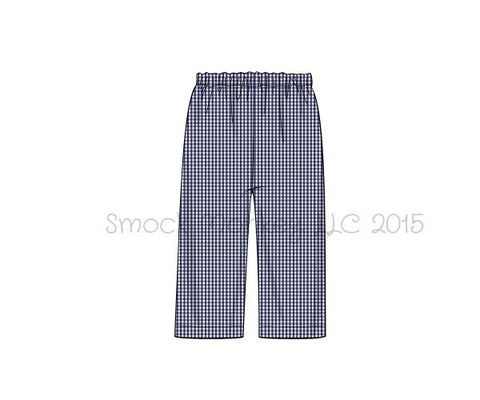 Boy's navy microgingham pants (12m)