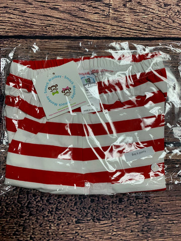 Boy's red striped knit pants (3m)