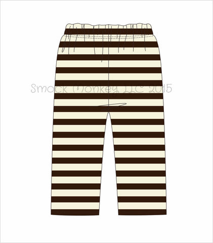 Boy's brown and cream striped knit pants ***see desc (24m,2t,3t)