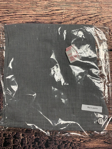 Boy's black microgingham pants (3m)