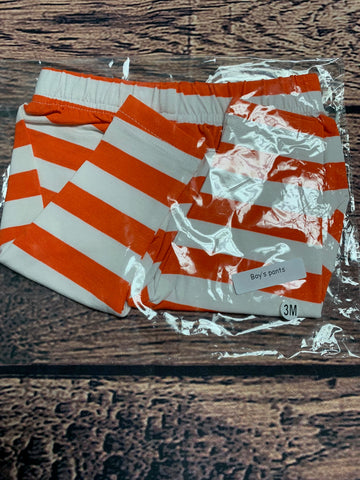 Boy's orange striped knit pants (3m)