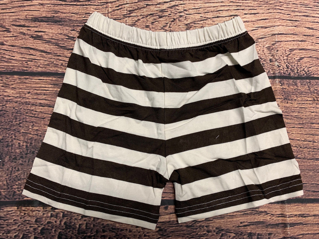 Boy's brown striped knit shorts (6t)
