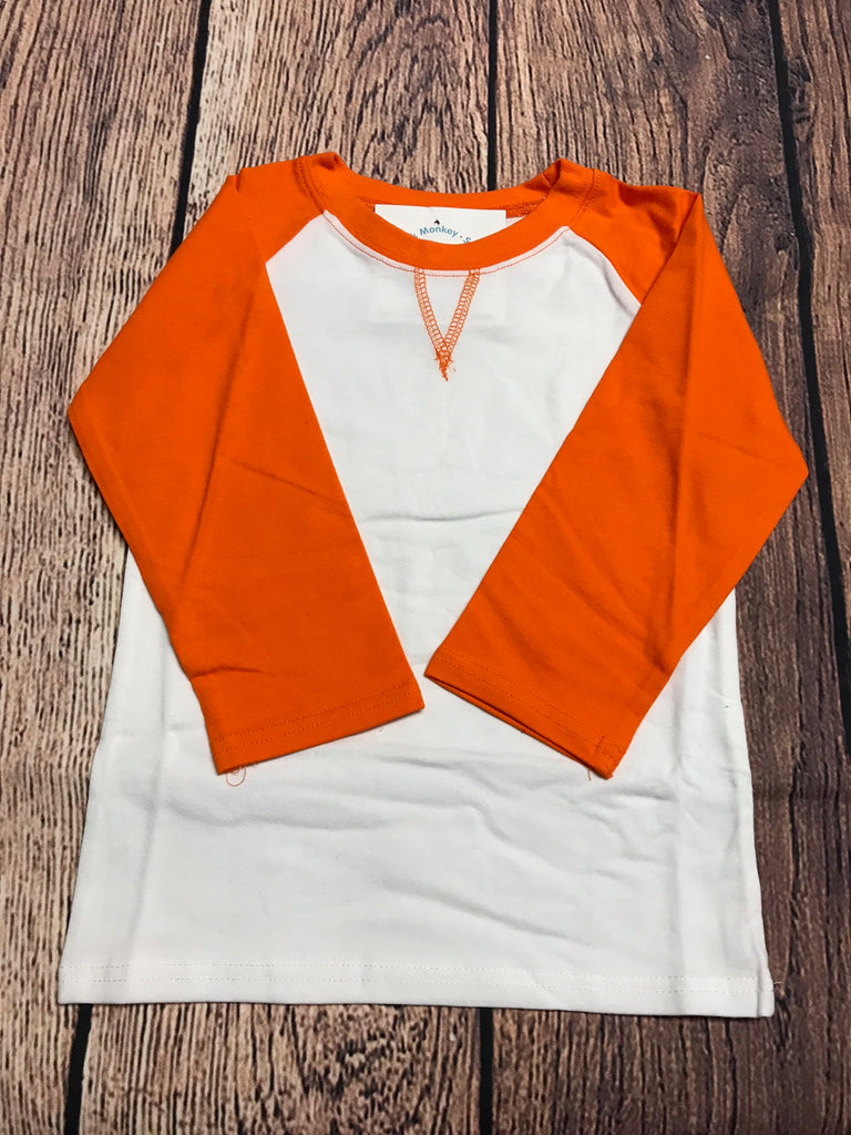 Girl's ST Baseball Tee with Tangerine Sleeves (6t)