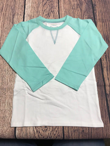 Girl's ST Baseball Tee with Mint Sleeves (10t,12t)