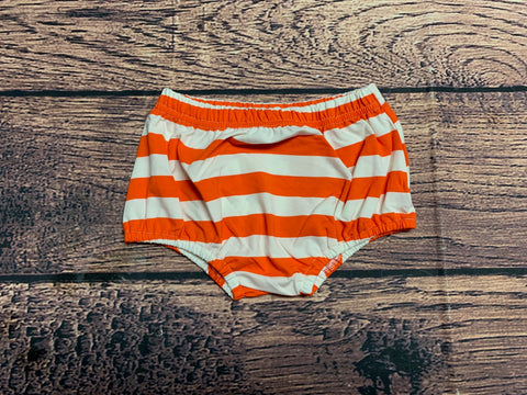Boy's orange striped knit diaper cover (7t)
