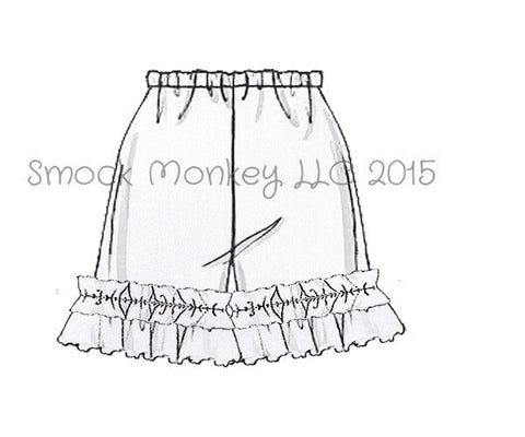 Girl's WHITE knit ruffle shorts (3m,6m)