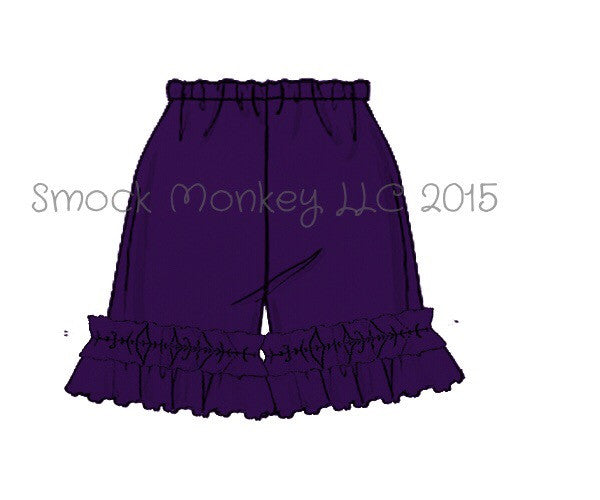 Girl's PURPLE knit ruffle shorts (3m,6m)