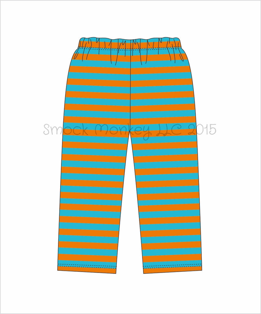 Boy's orange and aqua knit striped pants*see desc (9m,12m,24m,2t,3t,4t)