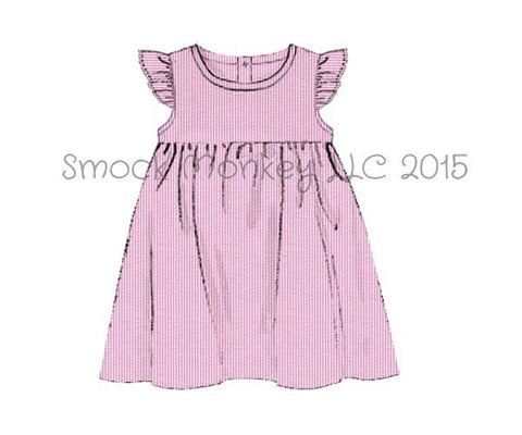 Girl's angel wing pink seersucker dress (18m)*size up
