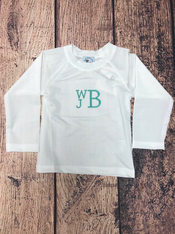 Boy's white rashguard "WJB" (2t)