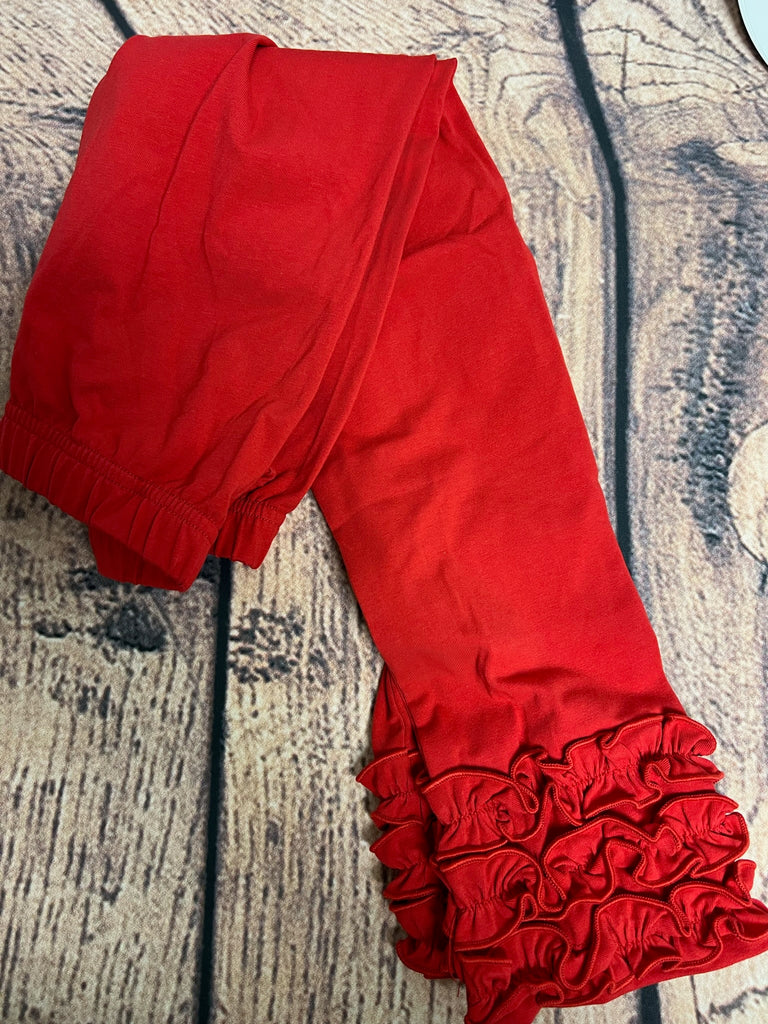 Girl's red knit ruffle leggings (6m) – SMOCK MONKEY