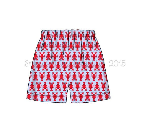 Boy’s “CRAWFISH” print shorts (6t,7t)