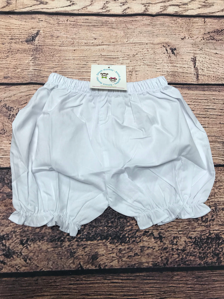 Girls white cotton BLOOMERS (3m,8t,10t)