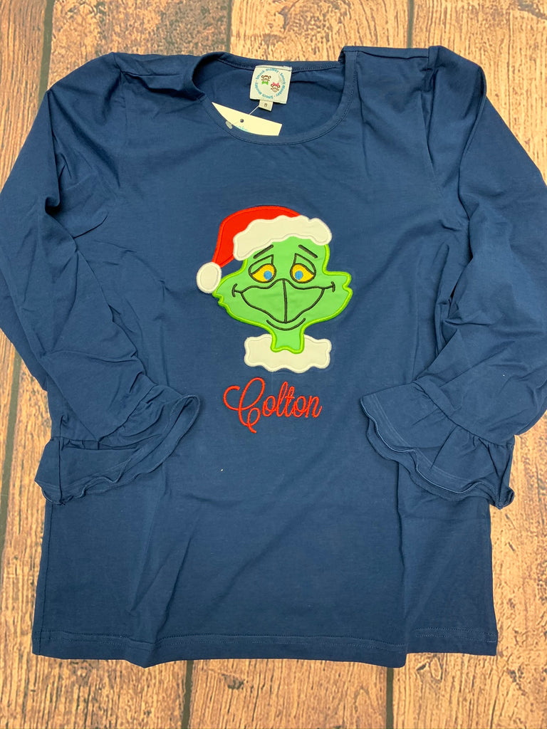 Girls "GRINCH" navy long sleeve shirt "COLTON" (8t)