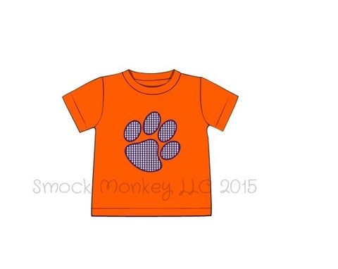 Boy's applique "PAW" orange short sleeve knit shirt (8t)