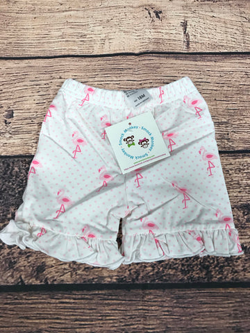 Girls "FLAMINGO" knit ruffle shorts (3m)