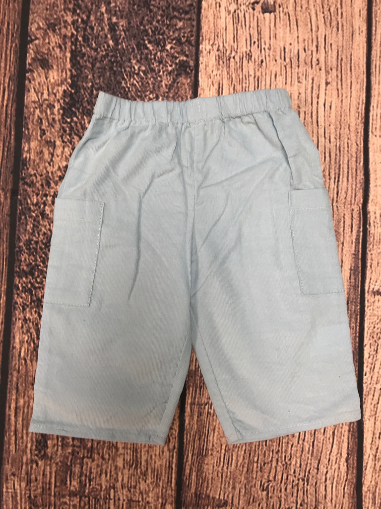 Boy's baby blue corduroy cargo pants (SMOCKADOT BRAND) (6m)
