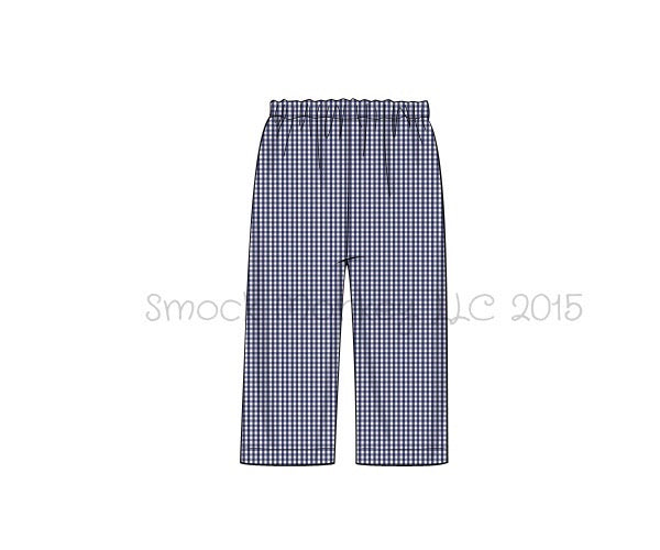 Boy's navy gingham cotton pants (3m)