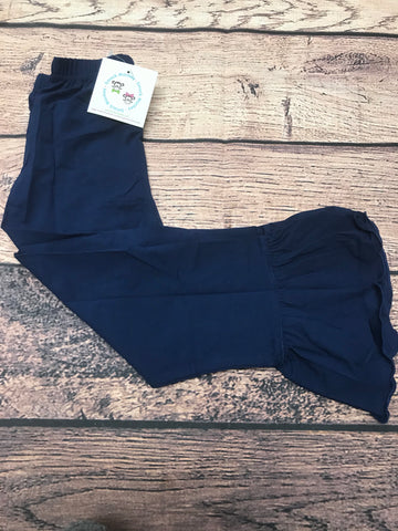 Girls NAVY single ruffle pants (9m,9t)