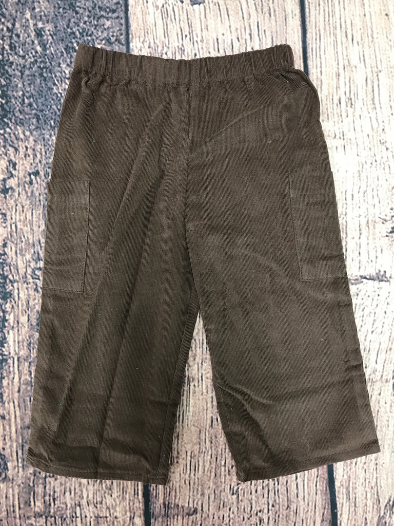 Boy's chocolate brown corduroy cargo pants (SMOCKADOT BRAND) (4t)