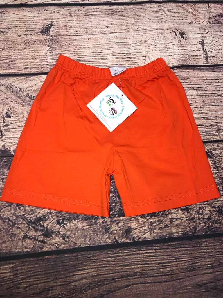 Boy's orange knit shorts (6m,7t,8t)