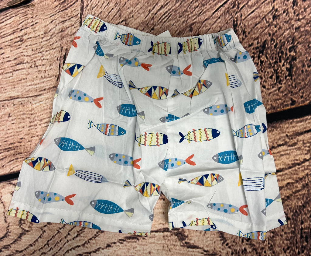 Boy's "FISH PRINT" cotton shorts (10t)