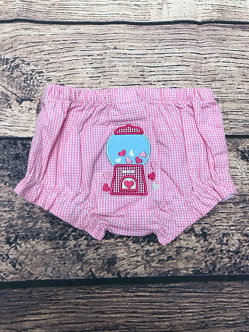Girls "BUBBLEGUM" applique diaper cover (12m,24m)